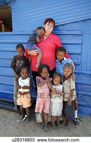 Stock Image - female, people, namibia, children, person, woman. Fotosearch