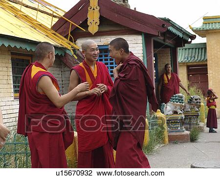 Stock Image - gandan, person, monks, buddhist, mongolia, people. Fotosearch