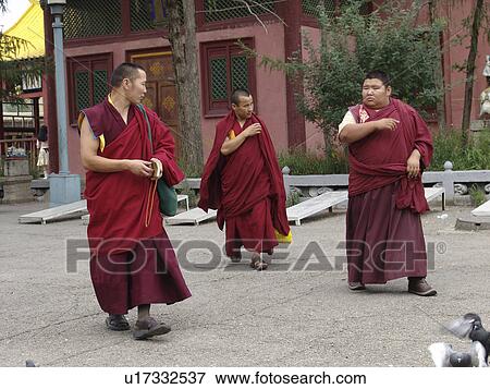 Stock Photo - gandan, person, monks, buddhist, mongolia, people. Fotosearch