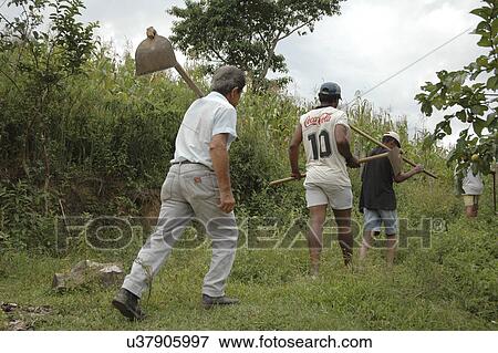 Stock Photo - hoes, person, carrying, farmers, brazil, people. Fotosearch