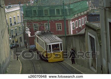 incline, lisbon, tracks, pedestrian, portugal, streetcar View Large Photo Image Stock Photo - incline, lisbon, tracks, pedestrian, portugal, streetcar. Fotosearch