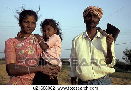 Stock Image - india, people, children, person, house, family. Fotosearch