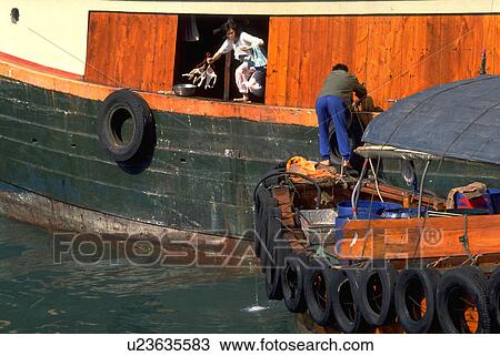 Stock Image - laundry, people, out, bringing, home, family. Fotosearch