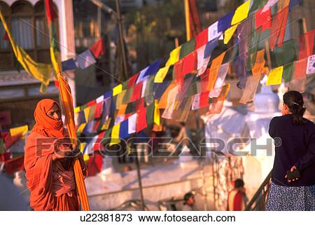looking, buddhist, stupa, boudhanath, monk, woman View Large Photo Image Stock Image - looking, buddhist, stupa, boudhanath, monk, woman. Fotosearch