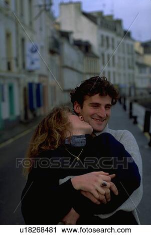 Stock Image - love, kiss, couple, people, woman. Fotosearch