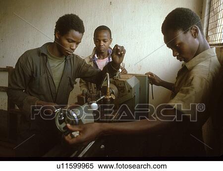 Stock Photography - mechanics, males, student, tanzania, boys, 3909. Fotosearch