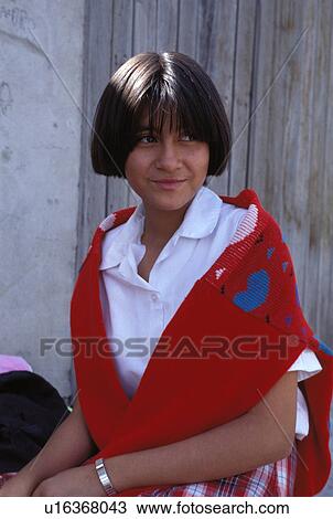 Stock Image - mexican, adorable, portrait, girl, hispanic. Fotosearch