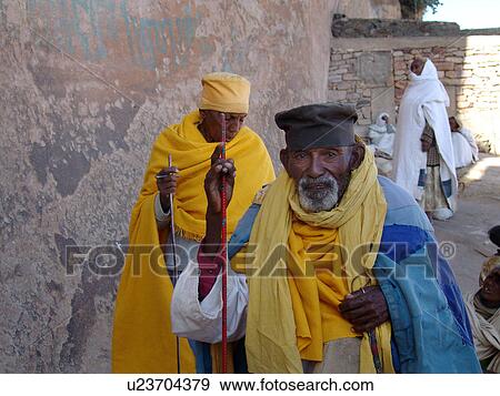 Stock Photo - monastery, person, damo, debre, ethiopia, people. Fotosearch