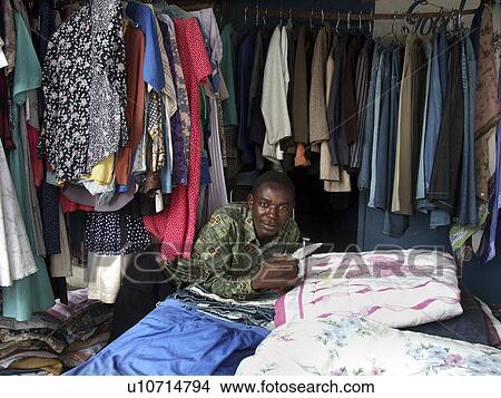 Picture - mongu, person, shop, small, zambia, people. Fotosearch