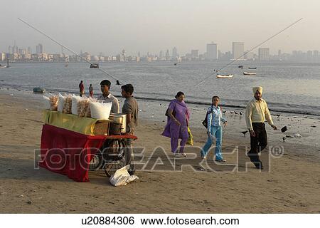 Stock Photograph - mumbai, people, chowpatty, india, person, beach. Fotosearch
