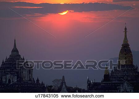Stock Photography - myanmar, bagan, burma, temples, burmese, sunrise. Fotosearch