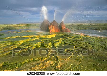 Stock Image - natural, rock, geysers, springs, water. Fotosearch