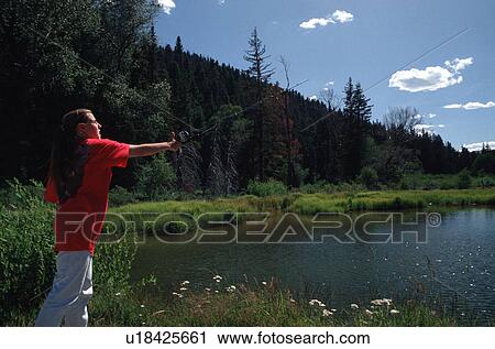 new, released, pond, fishing, girl, model View Large Photo Image Stock Image - new, released, pond, fishing, girl, model. Fotosearch