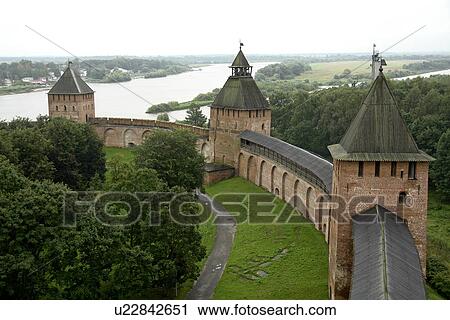 Stock Image - novgorod, person, veliky, kremlin, russia, people. Fotosearch