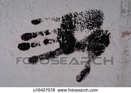 Stock Photo - oily, hand, colombia, bogota, print, black. Fotosearch