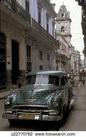 Stock Image - old, people, cuba, 4335, person, car. Fotosearch