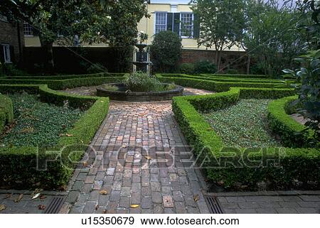 Stock Photo - orleans, garden, new, quarter, french, private. Fotosearch