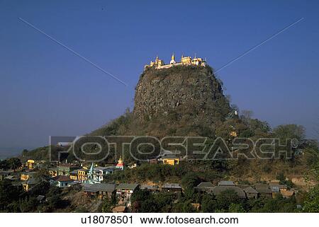 Stock Image - pagan, popa, bagan, myanmar, burma, mt. Fotosearch