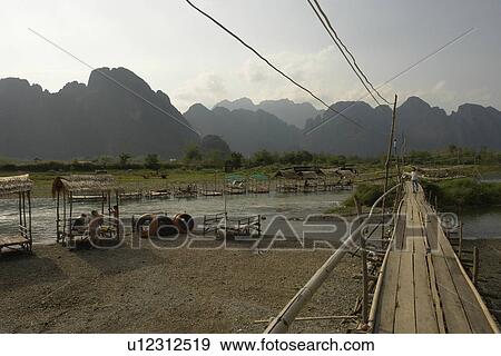 person, bridge, bamboo, laos, people View Large Photo Image Stock Photo - person, bridge, bamboo, laos, people. Fotosearch