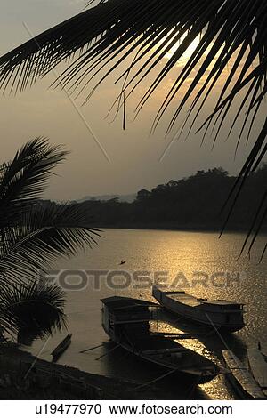 Stock Image - person, river, view, laos, people. Fotosearch