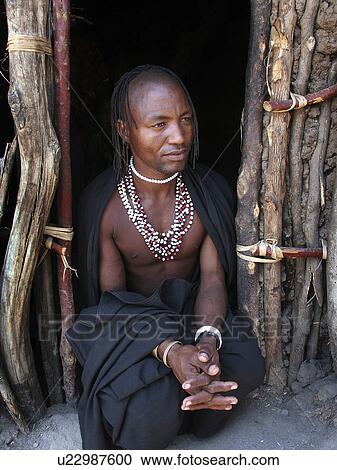 Stock Image - person, tribal, watatulu, tanzania, people. Fotosearch