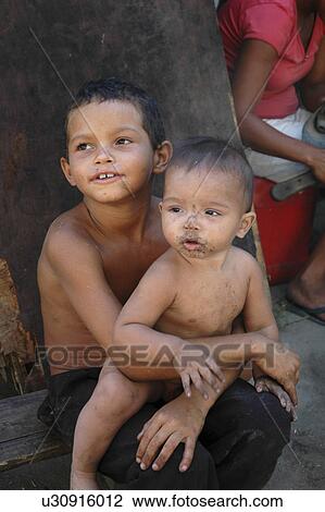 Stock Image - person, unwashed, brazil, children, people. Fotosearch