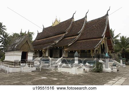 Stock Photograph - person, xieng, wat, laos, people. Fotosearch