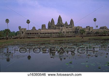 pond, temple, seen, towers, carved, main View Large Photo Image Stock Photograph - pond, temple, seen, towers, carved, main. Fotosearch
