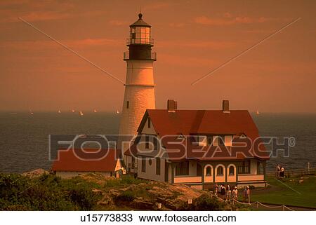 portland, white, water, edge, lighthouse, red View Large Photo Image Stock Image - portland, white, water, edge, lighthouse, red. Fotosearch
