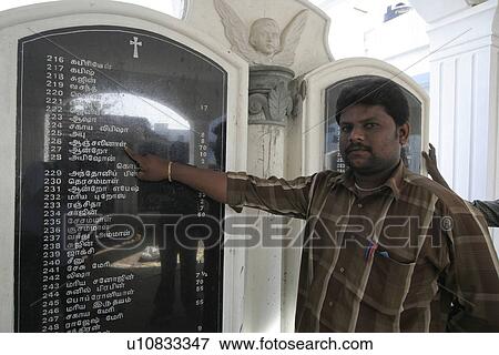 Stock Photo - posttsunami, office, visits, india, person, people. Fotosearch