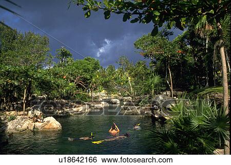 Stock Photograph - quintana, nature, hispanic, mexico, snorkeling, people. Fotosearch