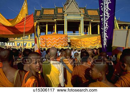 Stock Photo - rally, people, peace, monks, cambodia, party. Fotosearch