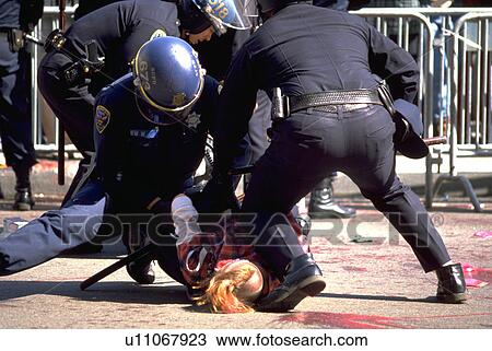 Stock Image - riot, francisco, cops, police, california, san. Fotosearch
