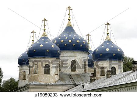 Stock Image - roofs, person, onion, detail, russia, people. Fotosearch