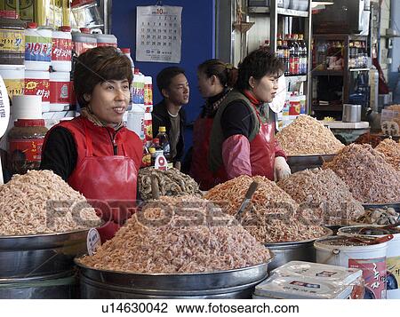 sale, people, shrimps, korea, person, food View Large Photo Image Stock Image - sale, people, shrimps, korea, person, food. Fotosearch