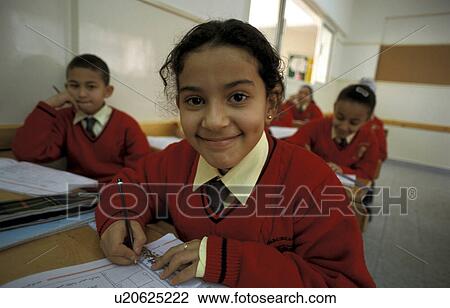 Stock Image - smile, girl, egypt, school, person, people. Fotosearch