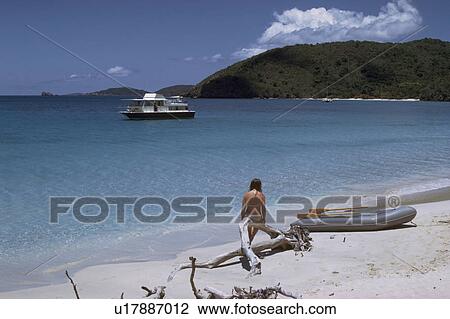 Stock Image - suit, woman, bathing, white, female, young. Fotosearch
