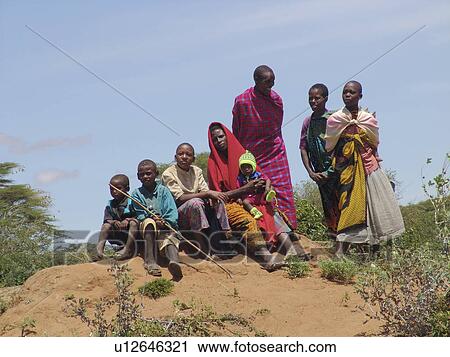 Stock Image - tanzania, people, children, person, house, family. Fotosearch