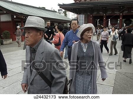 Stock Image - tokyo, person, temple, asakusa, japan, people. Fotosearch