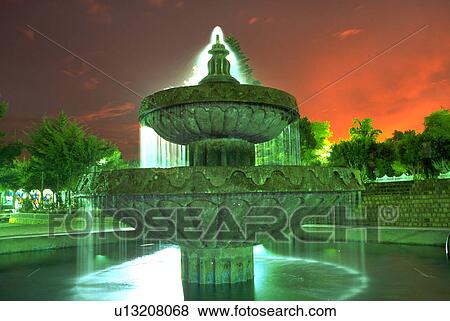Stock Photo - town, fitness, fountain, art, beauty, water. Fotosearch