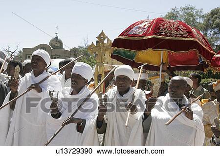 Stock Image - turbanned, people, ethiopia, person, dance, music. Fotosearch