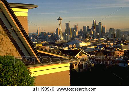 view, home, rooftop, washington, seattle, family View Large Photo Image Stock Image - view, home, rooftop, washington, seattle, family. Fotosearch
