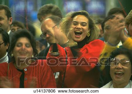Stock Photograph - vigorously, people, applauding, female, women, woman. Fotosearch
