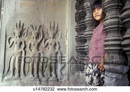 wat, girl, angkor, cambodia, person, people View Large Photo Image Stock Image - wat, girl, angkor, cambodia, person, people. Fotosearch