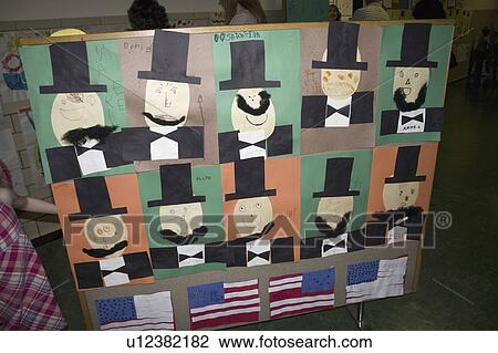 Stock Image - abraham, year, portraits, lincoln, panel. Fotosearch