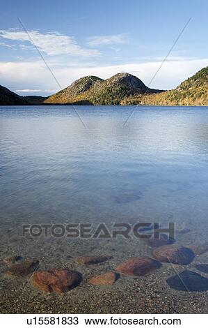 Stock Image - acadia, jordan, background, bubbles, pond, rocks. Fotosearch