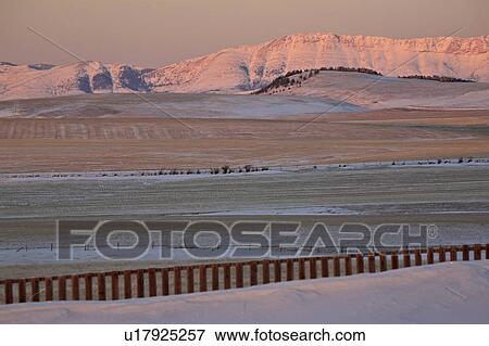 Stock Photo - alberta, mountains, covered, snow, winter, rocky. Fotosearch