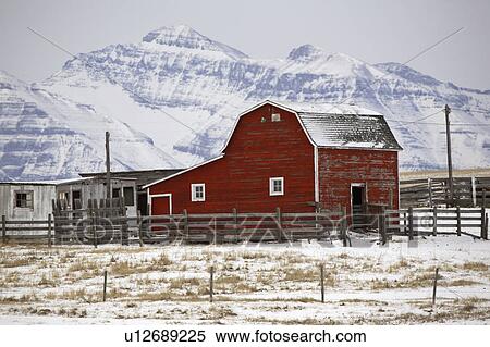Stock Photography - alberta, mountains, covered, snow, winter, rocky. Fotosearch