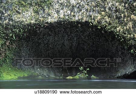 Stock Image - alcove, river, creek, columbia, oregon, cliff. Fotosearch