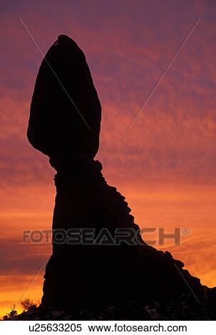 Stock Photography - arches, utah, landscape, silhouetted, formation, park. Fotosearch
